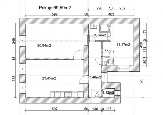 Pernerova 33 - byt č. 20 - Navrhovaný stav-1