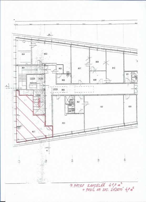 Půdorys kanc. 45m2 OD Centrum 001